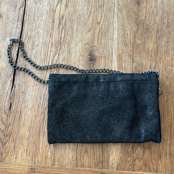 J CREW Black Silver Glitter Chain Cocktail Party Purse Bag Clutch - Picture 8 of 8